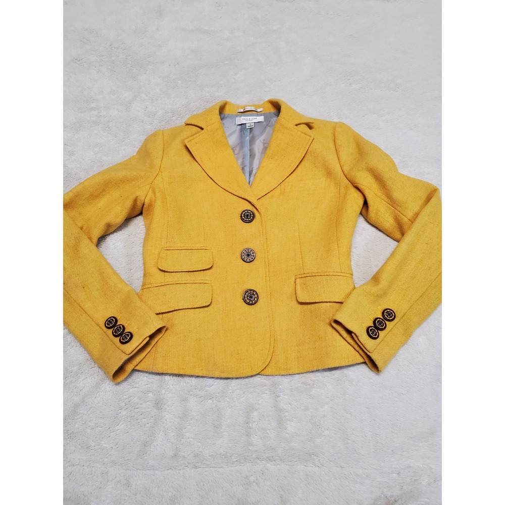 Paul & Joe Mustard Yellow Sheland Wool Blazer Women Small Academia Twee Office